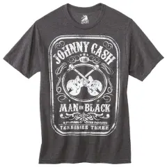 Men's Johnny Cash Man In Black Short Sleeve Graphic T-Shirt - Charcoal Heather
