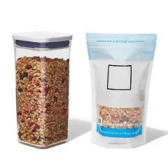 OXO POP 1.7qt Plastic Small Square Airtight Food Storage Container White