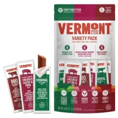 Snack Sticks by Vermont Smoke & Cure - Mini Meat Sticks Variety Pack - Protein Snacks, No Antibiotics or Added Hormones, Hiking Snacks- .5 oz, 12-Pack