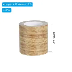 Unique Bargains Floor Door Table Desk Self-Adhesive Textured Masking Wood Grain Repair Tapes 2.2" x 15' 4 Pcs
