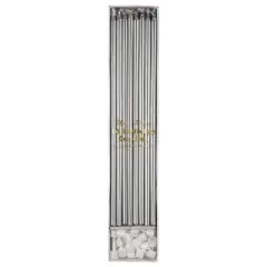Meri Meri Silver Long Candles (Pack of 16)