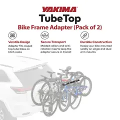 Yakima TubeTop Hitch Mounted Bike Rack with Seat Post Mounting Type, Oversized Diameter Tubing, and Anti Rotation Inserts for Bicycles, 2 Pack