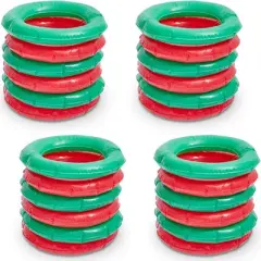 Blue Panda Christmas Inflatable Reindeer Antler Ring Toss Game, Includes 2 Hats & 24 Rings for Holiday Party Supplies, Winter Fun Family Activity