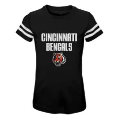 NFL Cincinnati Bengals Girls' Stripe Sleeve Fashion T-Shirt