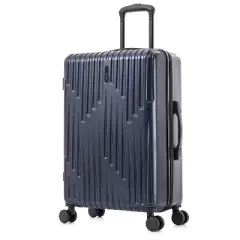 InUSA Drip Lightweight Hardside Medium Checked Spinner Suitcase - Blue