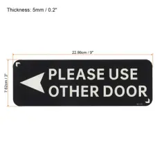 Unique Bargains Acrylic Self-Adhesive Decor Business Please Use Other Door Left Arrow Sign