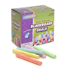 Pacon Blackboard Chalk 5 Assorted Colors 3/8" x 3-1/4" 60 Pieces Per Pack 12 Packs (CK-1761-12)