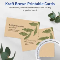 Avery Printable Rectangle Business Cards with Sure Feed Technology, 2" x 3-1/2", Kraft Brown Cardstock, Print-to-the-Edge, Laser/Inkjet, 80 Total
