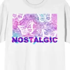 Chrome Baddie Y2K Nostalgic Butterflies Crew Neck Short Sleeve Women's White T-shirt