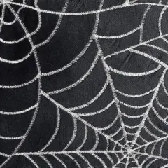 13"x18" Spiderweb All Over Halloween Lumbar Throw Pillow Black - Lush D&eacute;cor