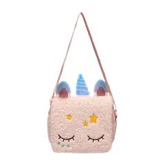 Limited Too Girl's Crossbody Bag in Furry Pink Unicorn