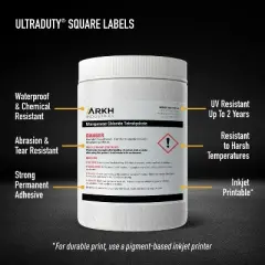 Avery UltraDuty GHS Labels, Waterproof, 3 X 3 Inch Square Labels, for Use with Pigment Inkjet Printers