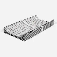 Bacati - Love Black/White kisses n hugs Changing Pad Cover