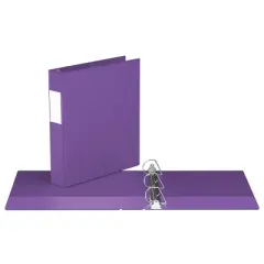 Davis Group 6pk 1.5" Premium Economy Angled D-Ring Binder Purple: XL Hard Cover, 350 Sheet Capacity, 2 Pockets