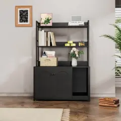 Cat Litter Box Enclosure with Shelves and Doors, 52'' Litter Box Enclosure Furniture for Most Litter Box, Hidden Kitty Litter Box Cabinet