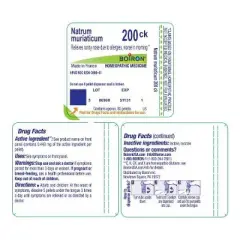Natrum Muriaticum 200CK by Boiron Homeopathic Single Medicine For Allergy  -  80 Pellet