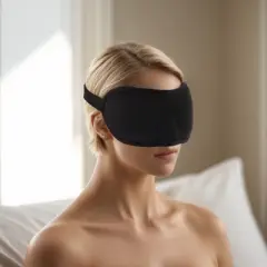 Unique Bargains Soft Elastic Band 3D Sleep Mask Black 1 Pc
