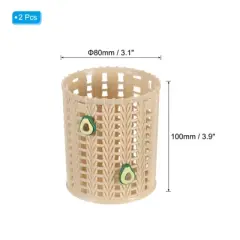 Unique Bargains Plastic Cute Avocado Decor Desk Organizer Pencil Holders Brown 3.1x3.1x3.9 Inch