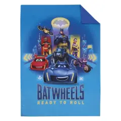 Warner Brothers Batwheels Ready to Roll Blue, Red, and Yellow 4 Piece Toddler Bed Set