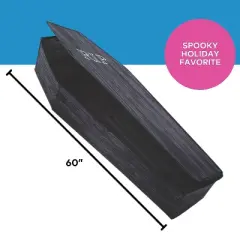 Seasonal Visions Wooden-Look Collapsable Coffin with Lid Halloween Decoration - 60 in x 24 in x 10 in - Black