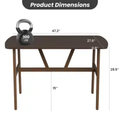 GlasFlength Desks, Large Rectangular Modern Dining Table, for Kitchen, Dining room, Brown, 47.2"*27.6"*29.5"*