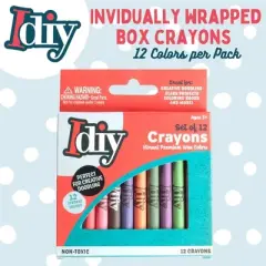 IDIY Individually Packaged Wrapped Boxes Wax Crayons (24 boxes of 12 colors, 288 pc total) -ASTM Safety Tested For Kids, Teachers, Classrooms