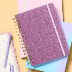 6"x8" Pink Glitter Spiral Notebook - up&up&trade;
