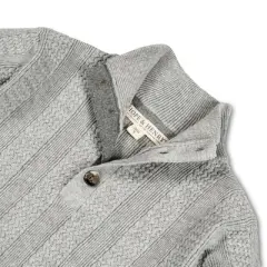 Hope & Henry Boys' Long Sleeve Mock Neck Cable Sweater with Elbow Patches, Infant