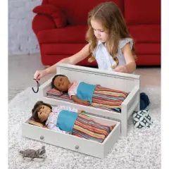 Sofa/Daybed with Trundle for 18" Dolls - White/Multi