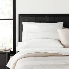 2pk Standard Cotton Percale Multistripe Pillowcase Set Gray/Neutrals - Hearth & Hand&trade; with Magnolia