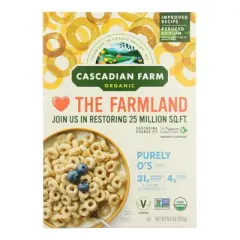 Cascadian Farm Organic Purely O's Cereal - Case of 12/8.6 oz