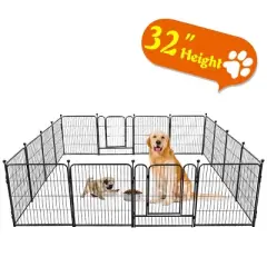 GOTGELIF 16 Panels 32" Height Dog Playpen Heavy Duty Pet Fence Indoor Outdoor