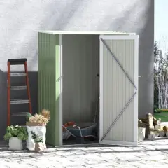 Outsunny 5' x 3' Metal Garden Storage Shed Tool house with Lockable Door for Backyard, Patio, Lawn