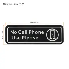 Unique Bargains Acrylic Self-Adhesive Decor Home Business No Cell Phone Use Please Sign