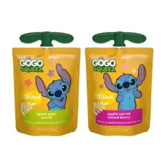 GoGo squeeZ Fruit & VeggieZ Apple Pear Carrot and Apple Carrot Mixed Berry Blend Pouches - 38.4oz/12ct (Packaging May Vary)