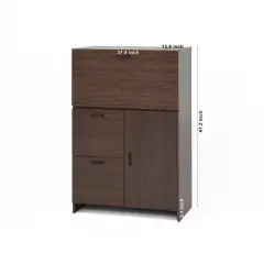 Kumasinova 47" Foldable Desk Storage Cabinet with Drawers,Kitchen Pantry Cabinet with Shelves,Space-Saving Storage Cabinet  for Office&Small Spaces