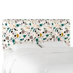 Olivia Upholstered Headboard Terrazzo Emerald Ochre - Cloth & Company