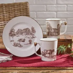 Park Designs Down On The Farm Toile Salad Plate Set of 4
