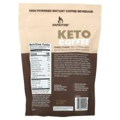 Rapidfire Ketogenic High Performance Instant Coffee Mix, Supports Energy and Metabolism, 15 Servings, brown, 7.93 ounce (pack of 1)