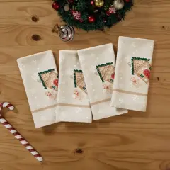Avanti Linens Gingerbread Village 4-Pack Napkin Set