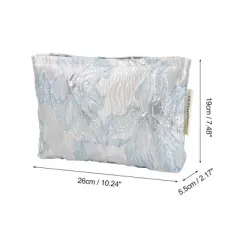 Unique Bargains Versatile Embossment Flower Handheld Makeup Bag 1 Pc