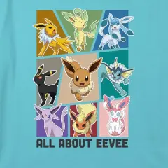 Girl's Pokemon All About Eeveelutions Crop Top T-Shirt
