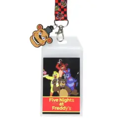 Five Nights At Freddy's FNAF Reversible ID Lanyard Freddy Fazbear Rubber Pendant