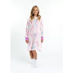 Sleep On It Girls Tie Dye Wearable Cozy Fleece Blanket Hoodie