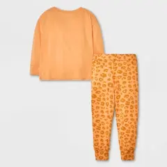 Elle Olivia Toddler Girls' 2pc Reindeer Pajama Set - Tan