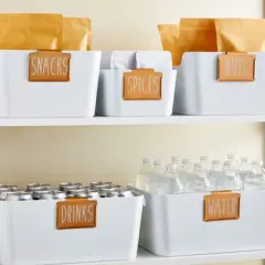 Talented Kitchen Talented Kitchen 8 Piece Metal Basket Labels Clip On Holders with 40 Labels, Gold Label Clips for Storage Bins