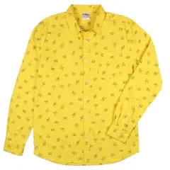 Nintendo Pokemon Pikachu Adult Button Down Long Sleeve Yellow Shirt