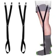 Comfy Clothiers Stirrup Shirt Stays for Men with Foot Loop, 1 pair, Original Black