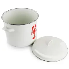Martha Stewart Enamel on Steel 16 Quart Lobster Pot in Cream