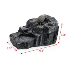 Unique Bargains Aquarium Landscape Rock Shaped Basking Ramp Tortoise Climb Stone Habitat Decor